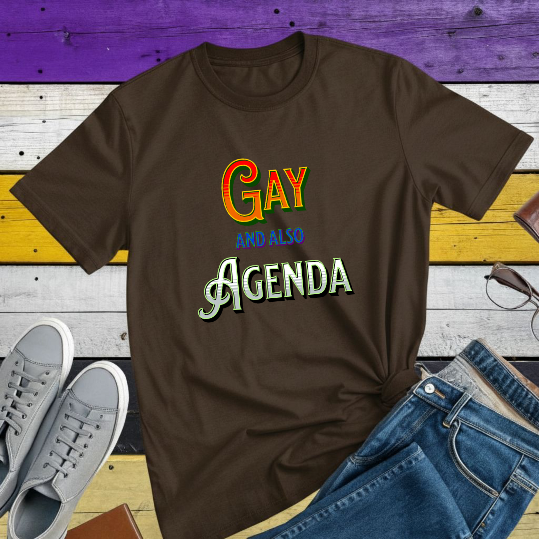 T-Shirt Dark Chocolate / S Gay And Also Agenda | Agender Pride T-shirt