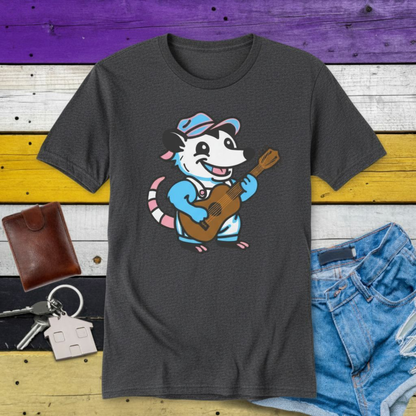 T-Shirt Dark Heather / S Adorable AF Trans Possum Guitar