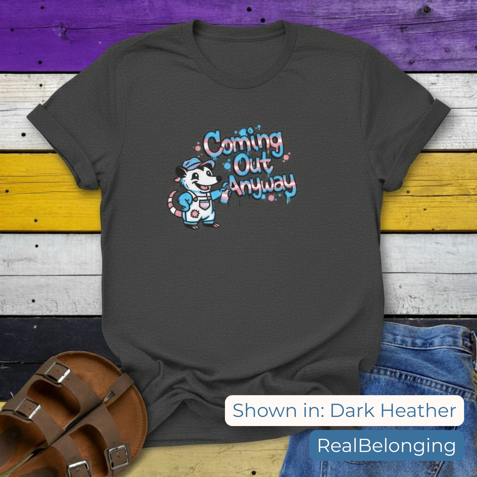 T-Shirt Dark Heather / S Coming Out Anyway