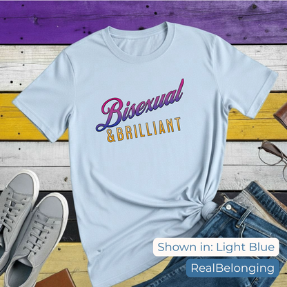 T-Shirt Light Blue / S Bisexual & Brilliant