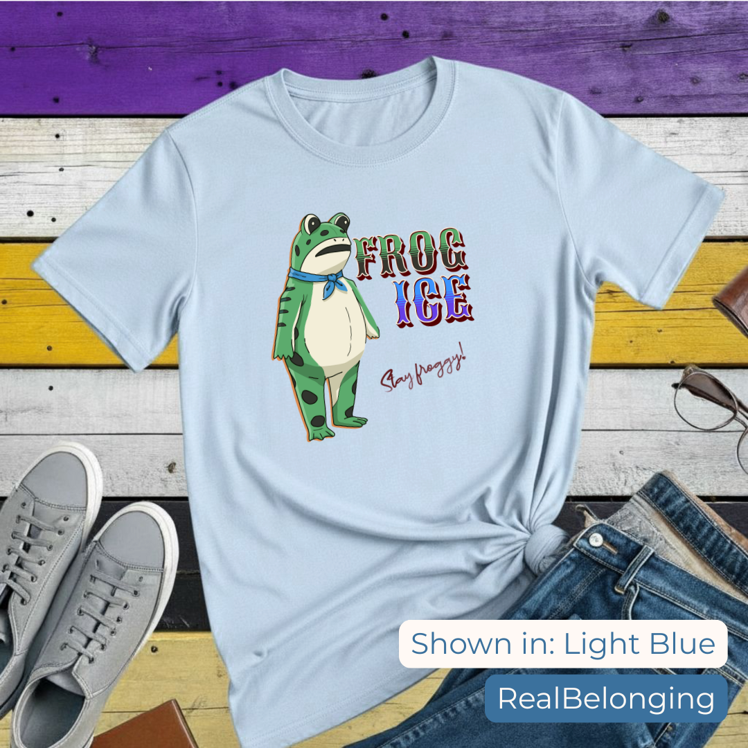 T-Shirt Light Blue / S Frog ICE, Stay Froggy | Portland Frog Protest T-shirt