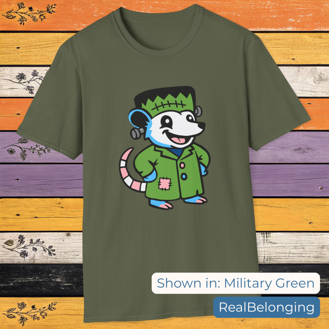 T-Shirt Military Green / S Adorable AF Transgender Frankenstein Possum T-shirt