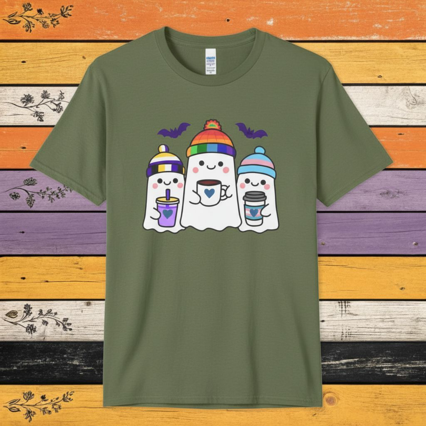 T-Shirt Military Green / S Adorable Queer, Trans, and Non-binary Ghosts