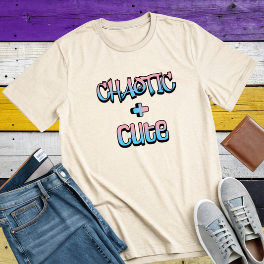T-Shirt Natural / S Chaotic + Cute | Subtle Trans Joy Shirt