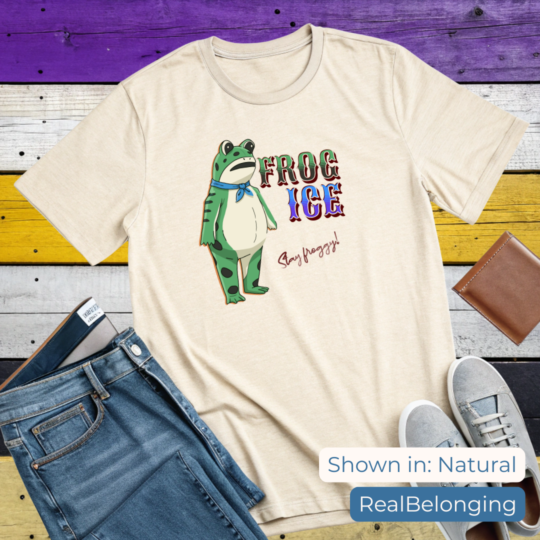 T-Shirt Natural / S Frog ICE, Stay Froggy | Portland Frog Protest T-shirt