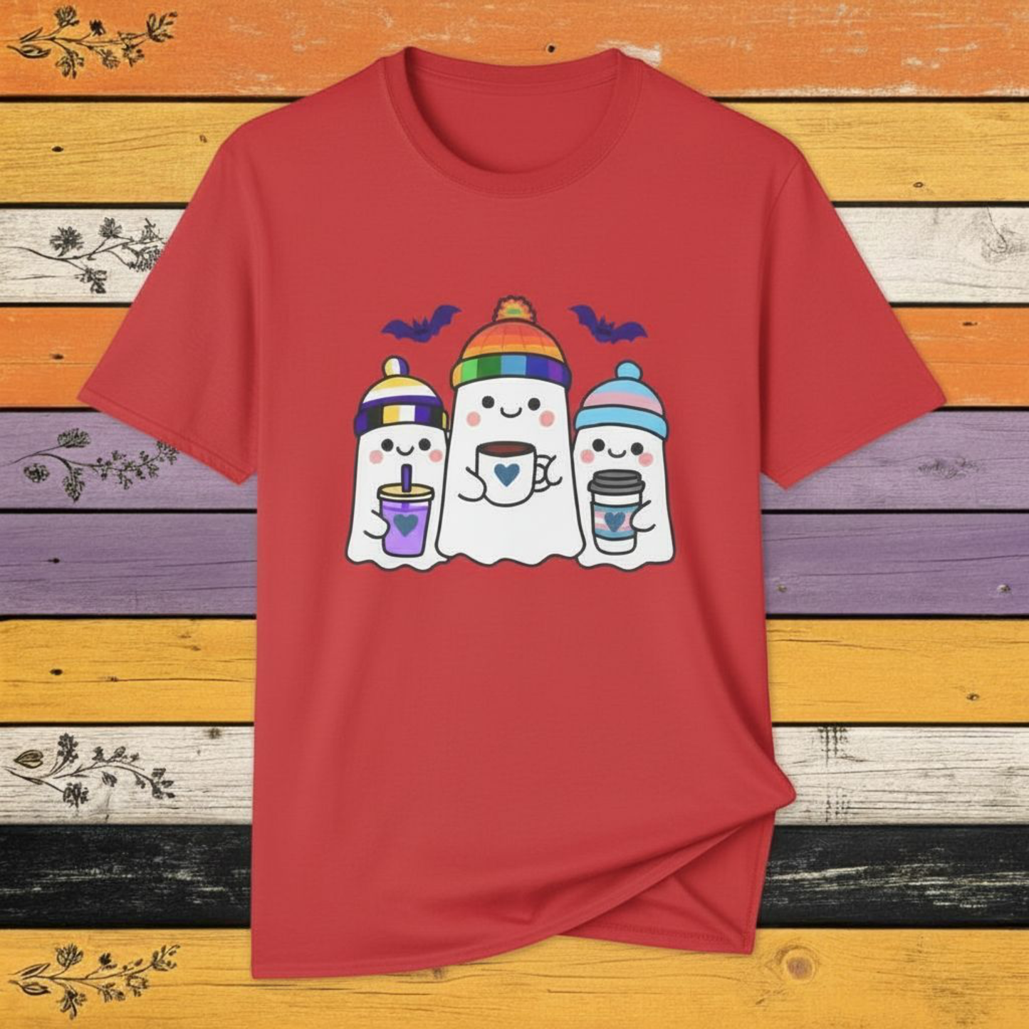 T-Shirt Red / S Adorable Queer, Trans, and Non-binary Ghosts