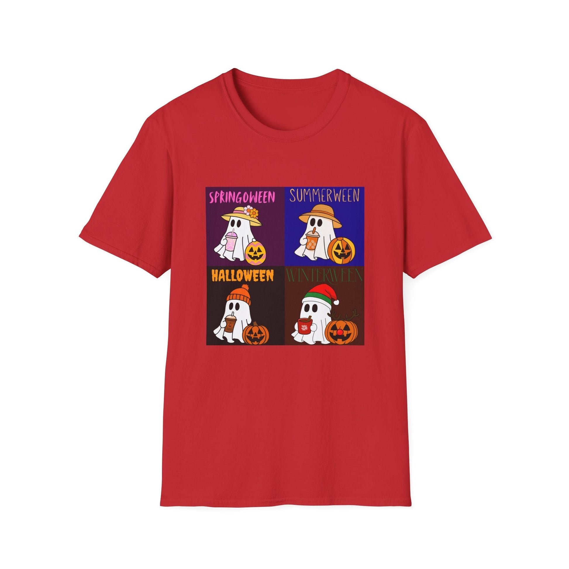 T-Shirt Red / S Four Seasons Year-Round Halloween Ghost T-Shirt
