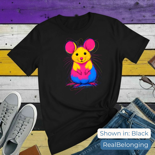 T-Shirt S / Black Pansexual Mouse T-shirt