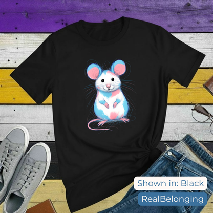 T-Shirt S / Black Transgender Mouse Tee | Adorable AF