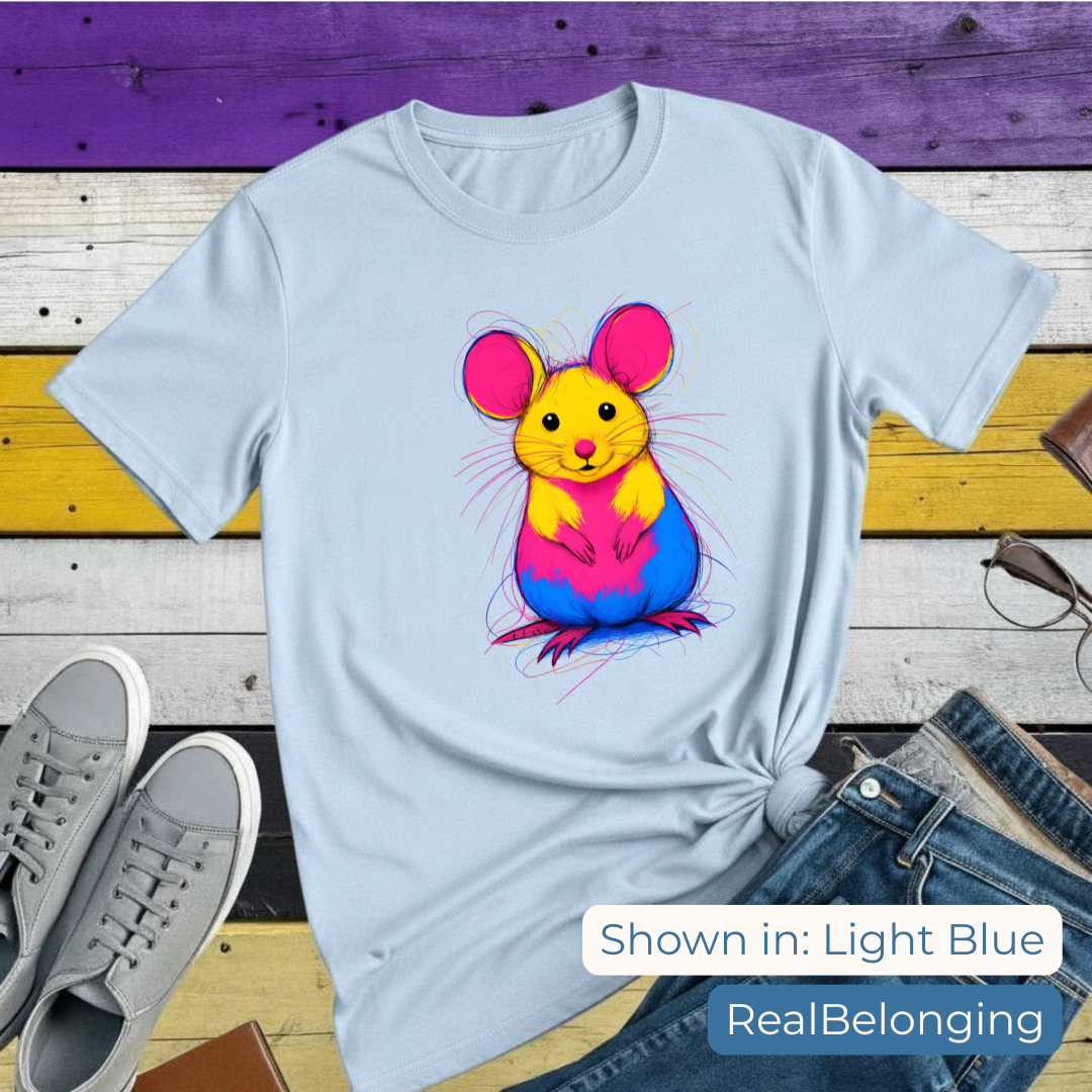 T-Shirt S / Light Blue Pansexual Mouse T-shirt