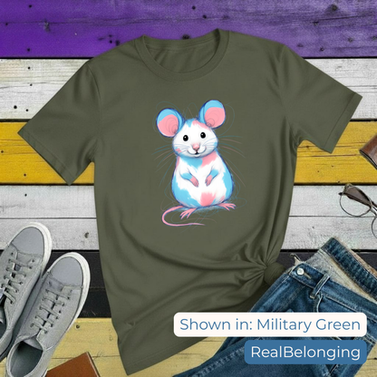 T-Shirt S / Military Green Transgender Mouse Tee | Adorable AF