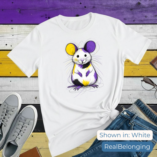T-Shirt S / White Adorable Non-binary Mouse T-shirt