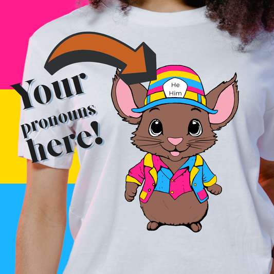 T-Shirt S / White Personalized Pansexual Mouse T-shirt