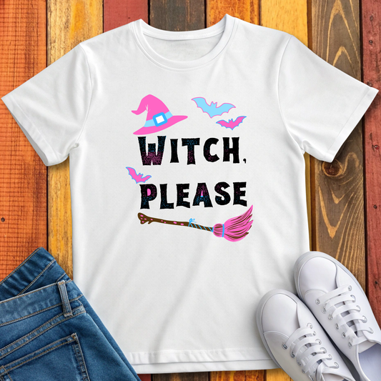 T-Shirt Witch Please Pink & Blue Halloween T-shirt
